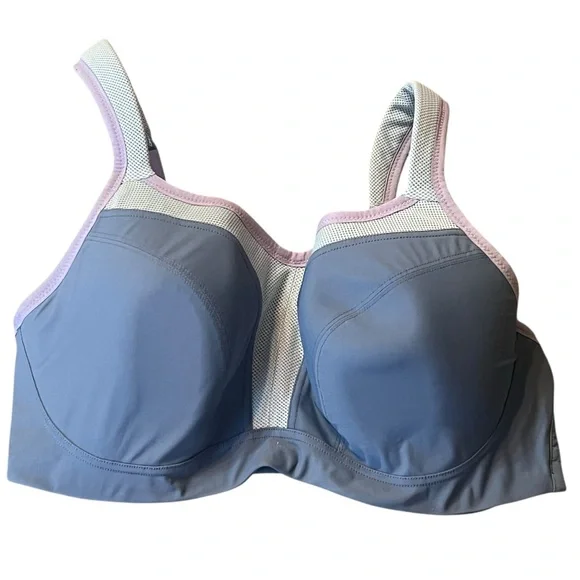Panache Gray and purple High-Impact Sports Bra 34E - Picture 3 of 12